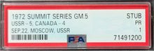 Load image into Gallery viewer, 1972 Canada vs USSR Summit Series Hockey Game 5 Ticket Authenticated PSA Vintage
