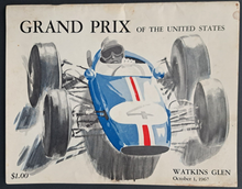 Load image into Gallery viewer, Grand Prix of the United States Program Glen Watkins Racing Vintage Jim Clarke
