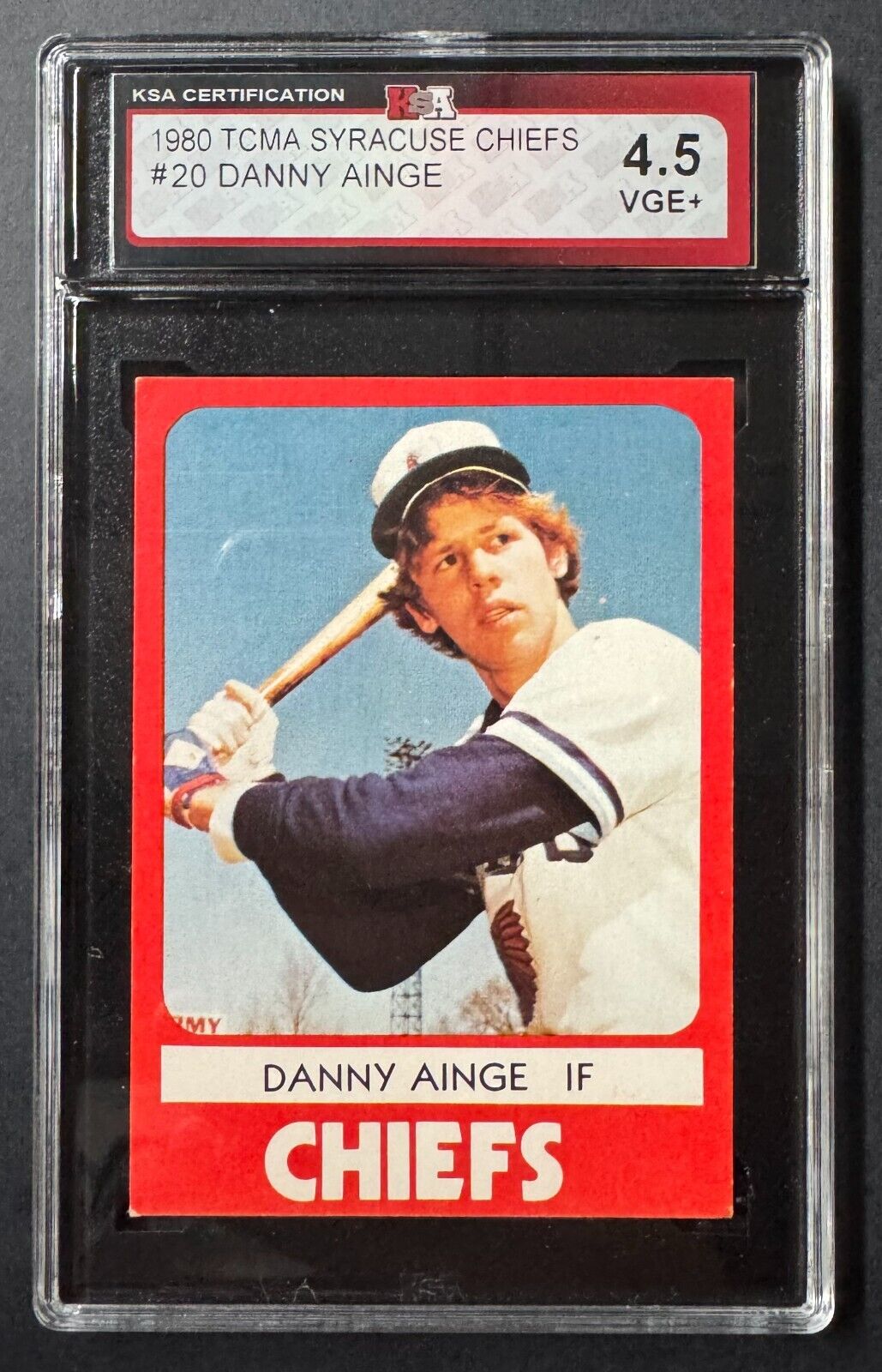 1980 TCMA #20 Danny Ainge Syracuse Chiefs Baseball Card KSA Vintage
