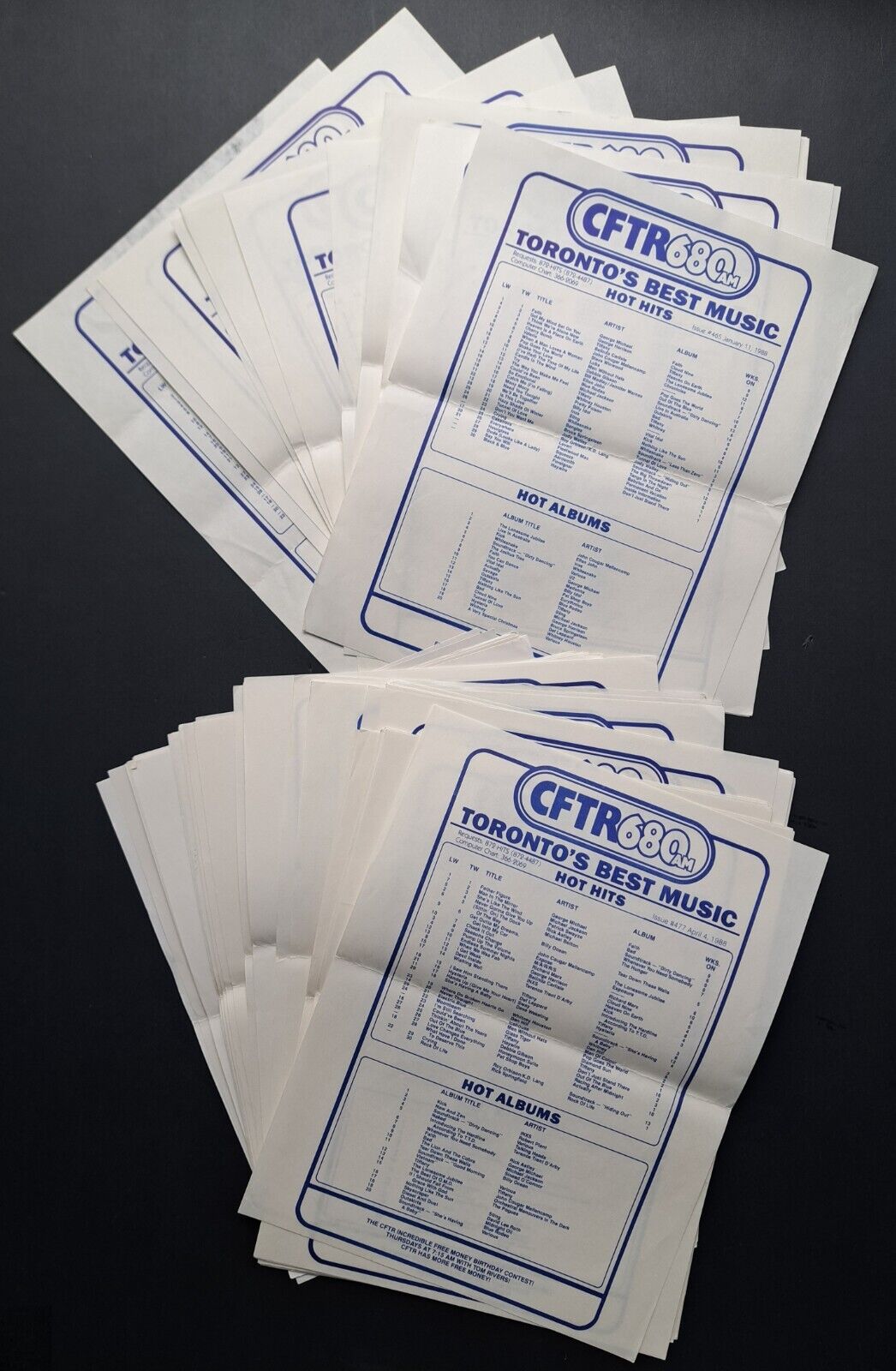 1988 Toronto 680 AM Radio Music Charts Elton John INXS Whitesnake Rock & Roll