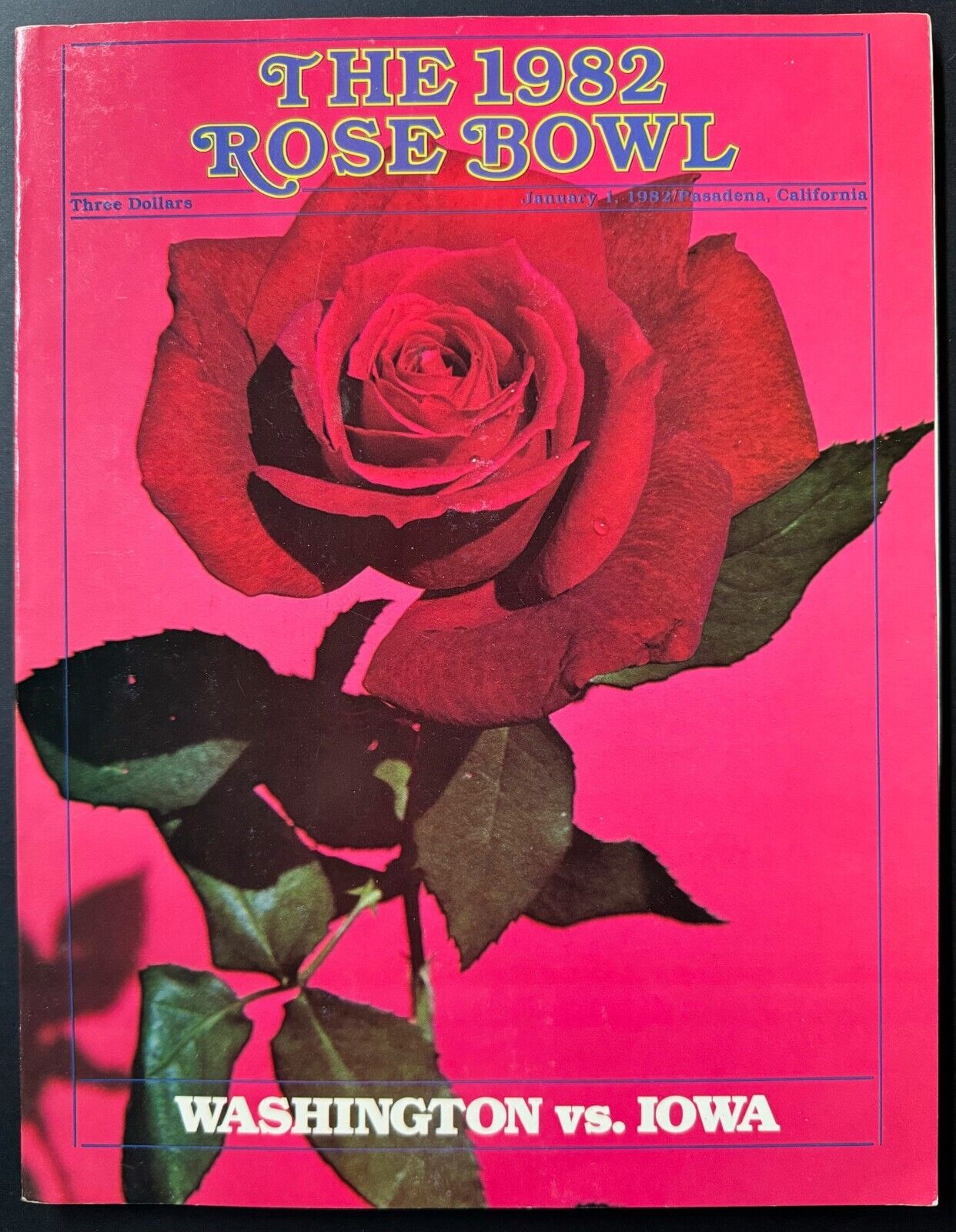 1982 Rose Bowl Football Program Washington Huskies Iowa Hawkeyes 