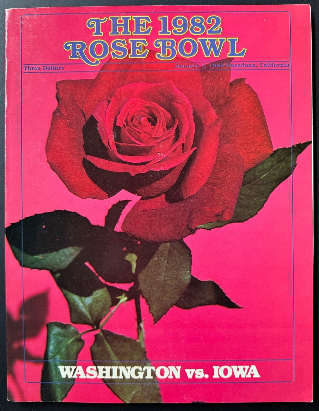 1982 Rose Bowl Football Program Washington Huskies Iowa Hawkeyes Vintage NCAA