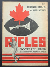 Load image into Gallery viewer, Maple Leaf Stadium Continental Football League Toronto Rifles Vintage Program
