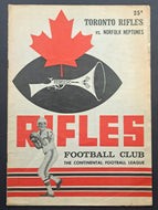 Maple Leaf Stadium Continental Football League Toronto Rifles Vintage Program