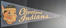 Load image into Gallery viewer, Circa 1940s Cleveland Indians Full Size MLB Vintage Baseball Team Pennant
