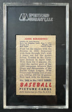 Load image into Gallery viewer, 1951 Bowman Browns #245 John Berardino MLB Card SGC Graded Slabbed 84 NM 7 Vtg
