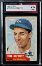 Load image into Gallery viewer, 1953 Phil Rizzuto New York Yankees Topps Baseball Card #114 KSA 2.5 GD+

