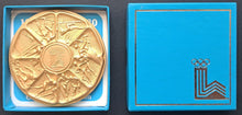 Load image into Gallery viewer, 1980 Lake Placid XIII Olympic Winter Games Calendar Medal In Bronze Original Box
