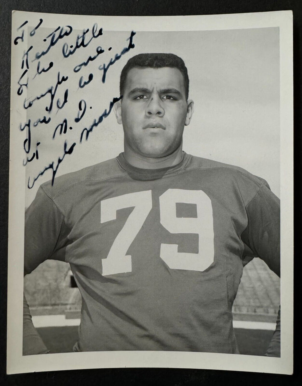 1956 Signed Autographed Notre Dame Football Issued Type 1 Photo Angelo Mosca JSA