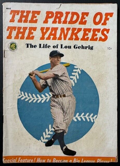 1949 Vintage MLB NY Yankees Comic Pride Of The Yankees The Life Of Lou Gehrig