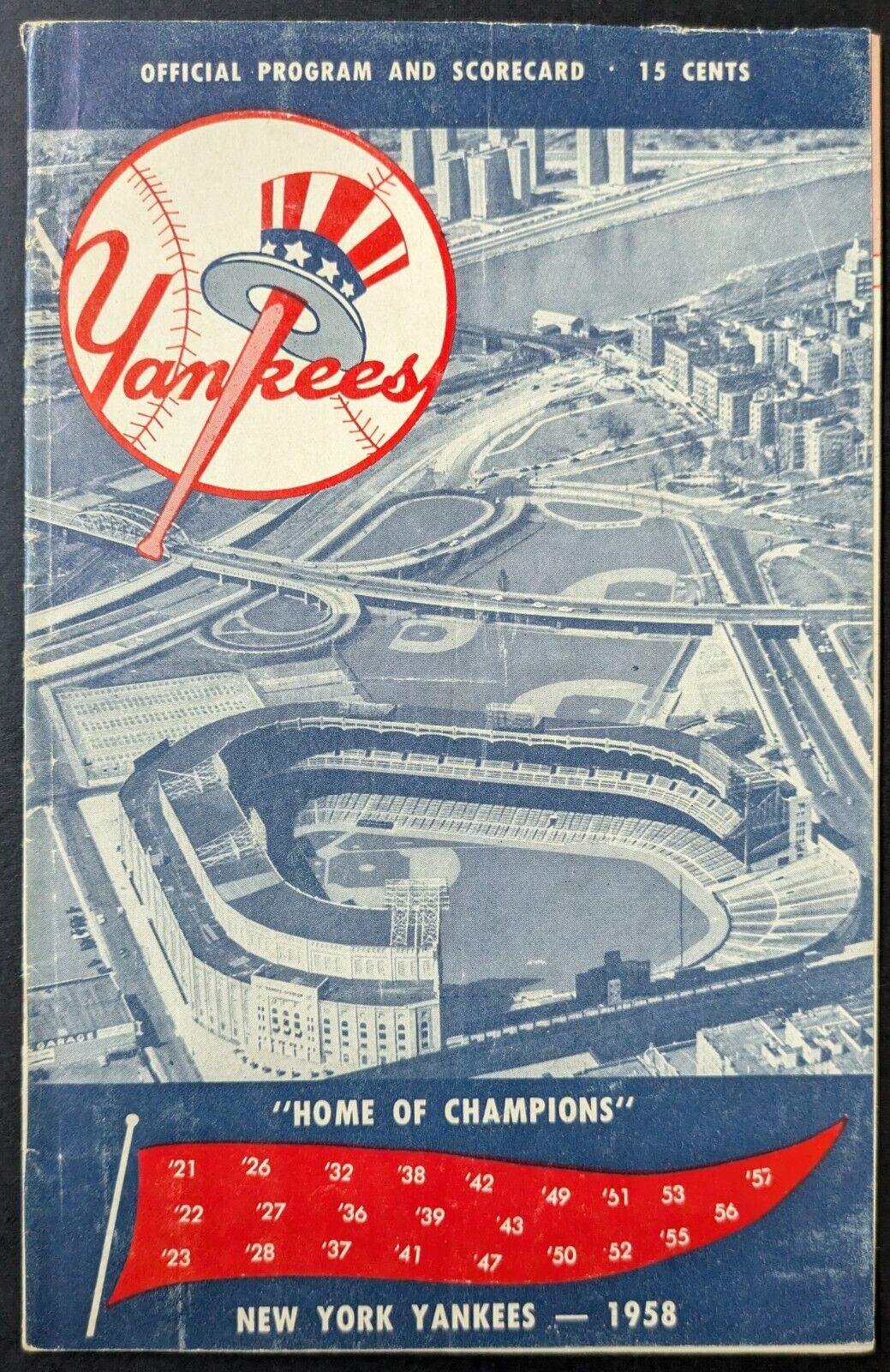 1958 Yankee Stadium Program Detroit Tigers New York Yankees MLB Vtg