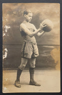 Circa 1900 Vintage Photograph Basketball Player Postcard