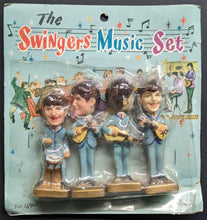 Load image into Gallery viewer, 1964 The Swingers Music Set The Beatles Hand Painted Bobblehead Vintage Fab Four
