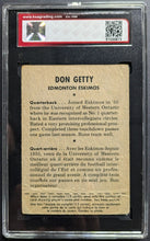 Load image into Gallery viewer, 1956 Don Getty Edmonton Eskimos Shredded Wheat CFL Card #6B Graded KSA 1.5 FR
