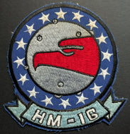 U.S. Navy Patch HM-16 Seahawks Helicopter Mine Counter-Measures Squadron Vintage