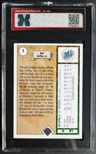 Load image into Gallery viewer, 1989 Ken Griffey Jr. Seattle Mariners Upper Deck Rookie Card #1 Graded KSA 7 RC

