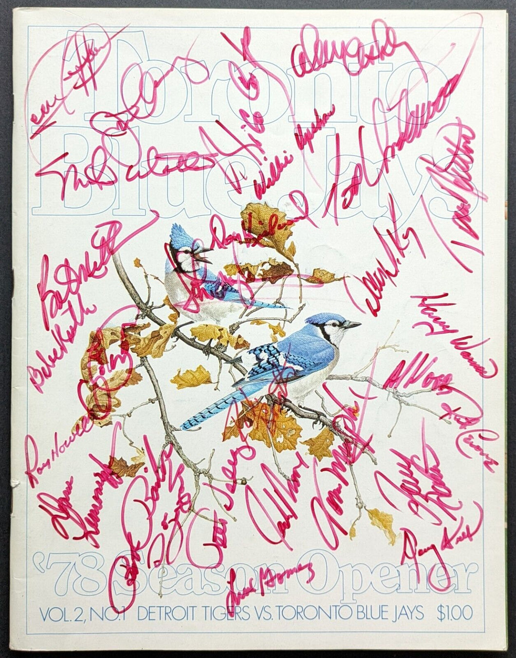 1978 Toronto Blue Jays Team Autographed Signed Program MLB Baseball Vintage