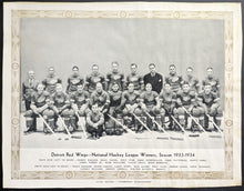 Load image into Gallery viewer, 1933/34 Detroit Red Wings CCM Premium Championship Vintage Team Photo NHL
