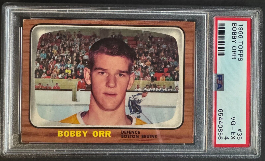 1966 Topps #35 Bobby Orr Rookie Card PSA VG-EX 4 NHL Hockey Boston Bruins