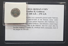 Load image into Gallery viewer, Vintage Imperial Roman Coin Claudius II, Gothicus 268 AD - 270 AD COA ICS
