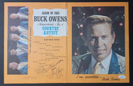 1965 Buck Owens + Buckaroos Autographed Magazine Centrefold Signed Country JSA