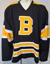 Load image into Gallery viewer, 1948-49 Boston Bruins #1 Vintage Replica Road Black NHL Hockey Jersey Jaydee XXL
