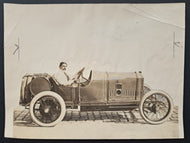 1914 Georges Boillot in his Peugeot Car Type 1 Photo Vintage Automobilia LOA