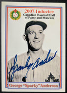 Signed Autographed Sparky Anderson Baseball Card 2007 Canadian Baseball HOF