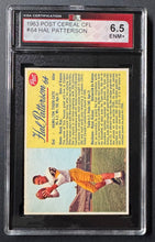 Load image into Gallery viewer, 1963 Post Cereal CFL #64 Hal Patterson Hamilton Tiger-Cats Football Card Vintage
