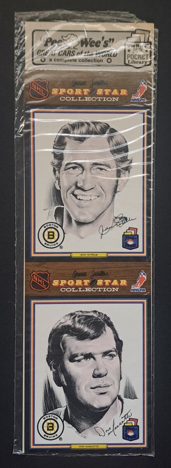 1975-76 Set of 6 Boston Bruins Mini Portraits Bobby Orr Don Marcotte NHL Hockey