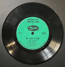 Load image into Gallery viewer, 1962 45 RPM Record Mars Candy Promo Baseball Tips From The Stars Vtg Willie Mays
