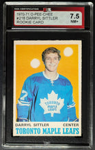 Load image into Gallery viewer, 1970-71 Darryl Sittler Maple Leafs O-Pee-Chee NHL Rookie Card #218 KSA 7.5 NM+
