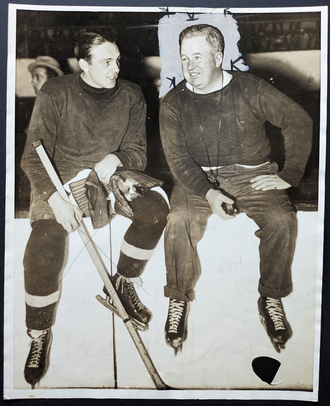 1941 Jack Adams Syd Howe Type 1 Photo Paper Detroit Red Wings Vintage NHL HOF