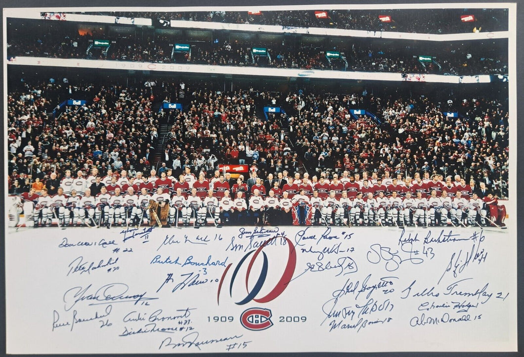 100th Anniversary Autographed Signed Montreal Canadiens Poster NHL COA Hockey