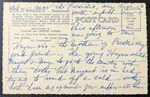 Load image into Gallery viewer, Circa 1940 Joe DiMaggio's Restaurant San Francisco Fishermans Wharf Postcard Vtg
