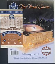 Load image into Gallery viewer, 1999 Toronto Maple Leaf Gardens Final Game Full Ticket + Program NHL Leafs
