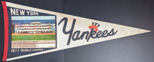 Load image into Gallery viewer, 1977 New York Yankees World Champions Team Photo Full Sized Felt Pennant MLB
