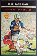 1957 Canadian Football Pocket Schedule Shell Oil Promo Vintage ORFU WIFU