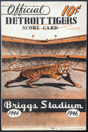 1946 Detroit Tigers Official Scorecard Hal Newhouser Hank Greenberg Vintage MLB