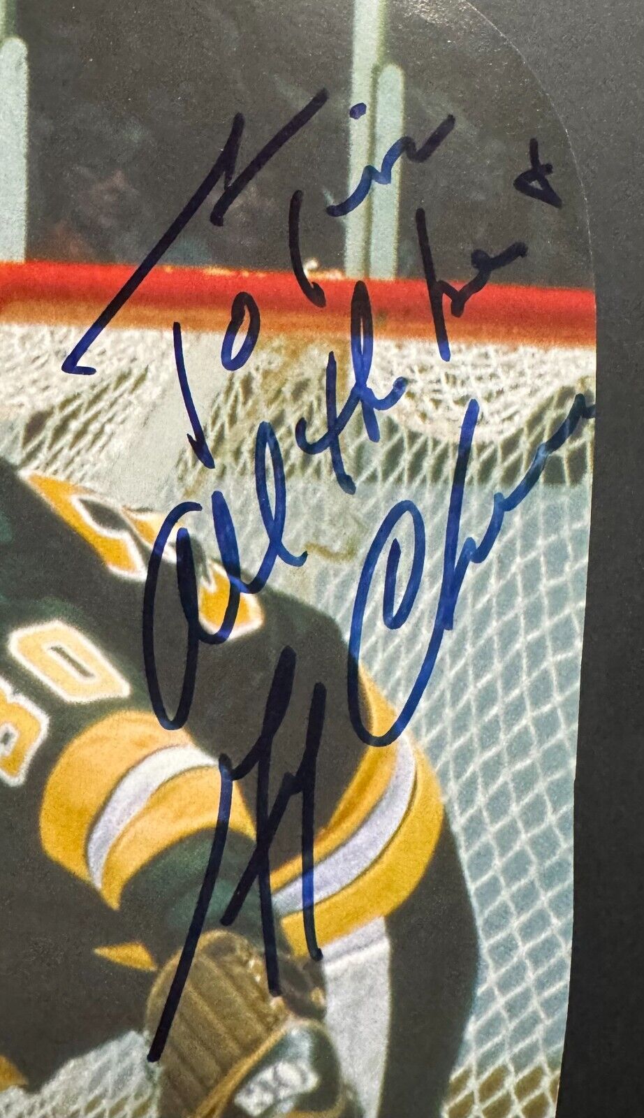 Gerry Beckley's America サイン入り Gerry Cheevers Signed Autographed Boston Bruins Print Hockey NHL