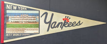Load image into Gallery viewer, 1977 New York Yankees World Series Champion Full Size Team Photo Pennant MLB
