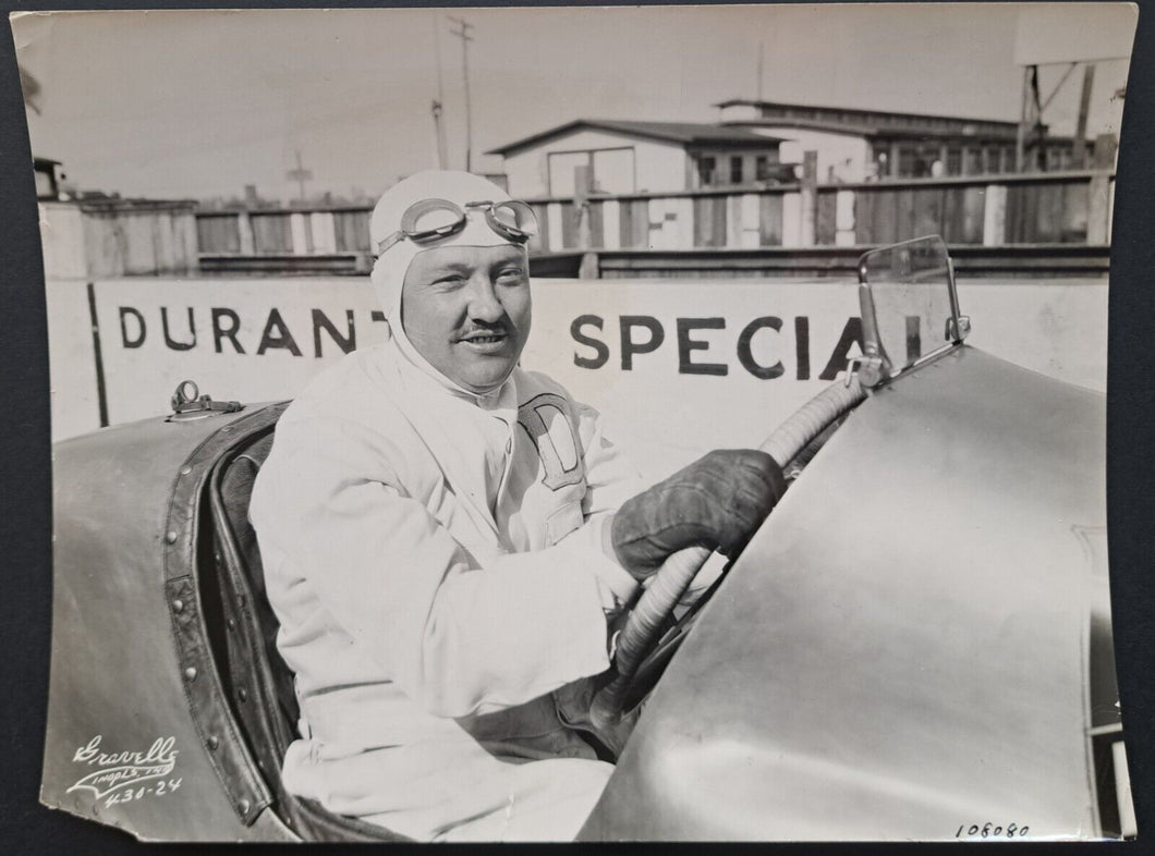1924 Cliff Durant Black & White Photo Indianaopolis 500 Racing RMY LOA Vintage