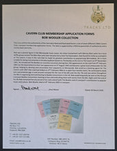 Load image into Gallery viewer, 1964 Cavern Club Liverpool Unused Membership Application Form Vintage 2 LOAs
