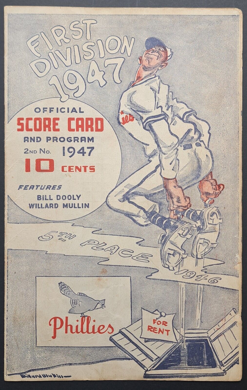 1947 Philadelphia Phillies Blue Jay Logo Vintage Baseball MLB Program