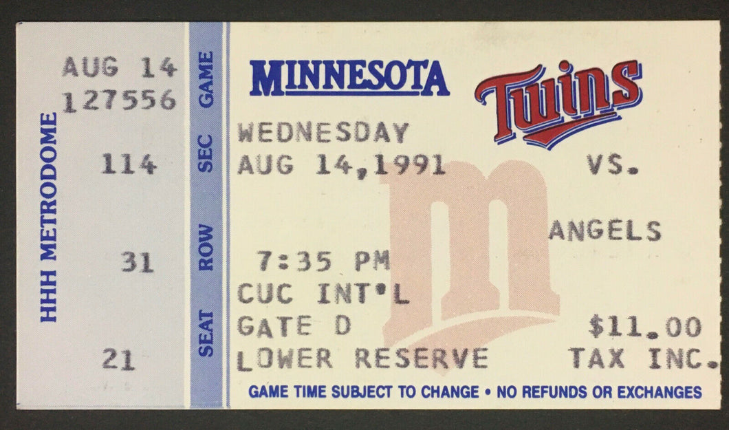 1991 MLB Dave Winfield 400th Career Home Run Vintage Ticket Stub Twins vs Angels