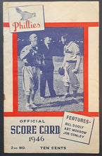 Load image into Gallery viewer, 1946 Philadelphia Phillies Blue Jay Logo Vintage Baseball MLB Program
