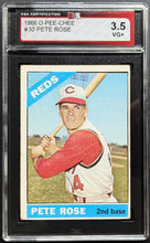 Load image into Gallery viewer, 1966 O-Pee-Chee #30 Pete Rose Cincinnati Reds MLB Card Graded KSA 3.5 VG+
