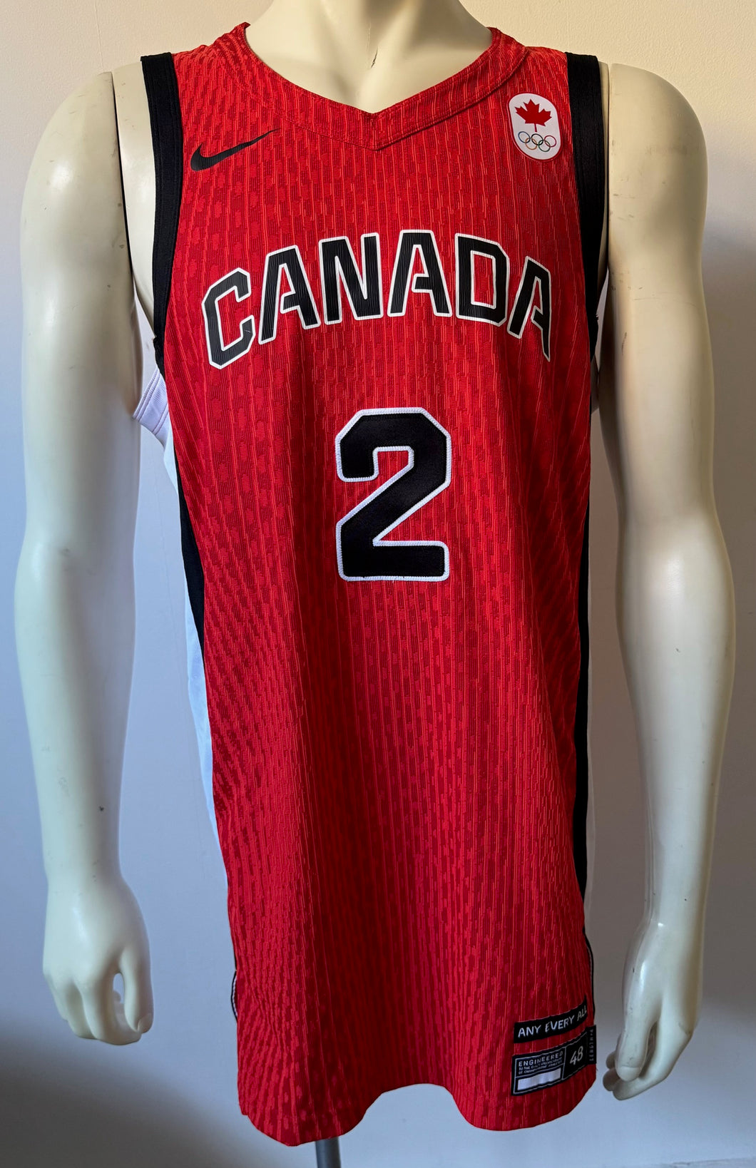 Shai Gilgeous-Alexander 2024 Olympics Game-Worn Red Team Canada Jersey LOA