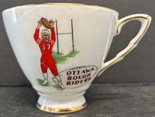 Load image into Gallery viewer, Ottawa Rough Riders 1950s CFL Tea Cup + Saucer Bone China Royal Stafford Grey Cup

