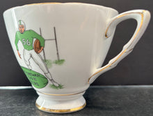 Load image into Gallery viewer, Saskatchewan Roughriders 1950s CFL Tea Cup + Saucer Bone China Royal Stafford Grey Cup
